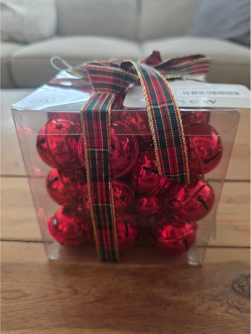 Set of Red Sleigh Bells with Decorative Ribbon